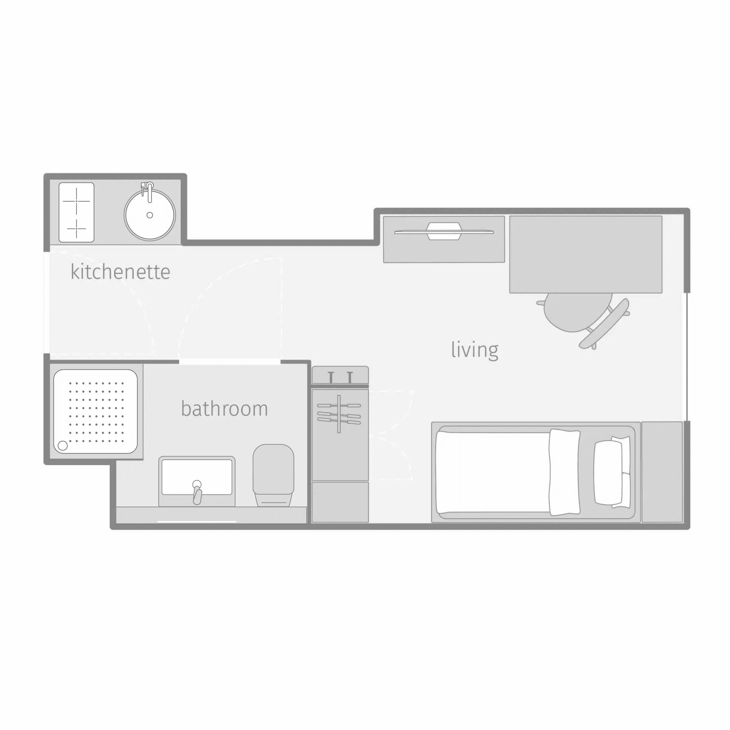 Grundriss Studio Garden View, Floor 0-1