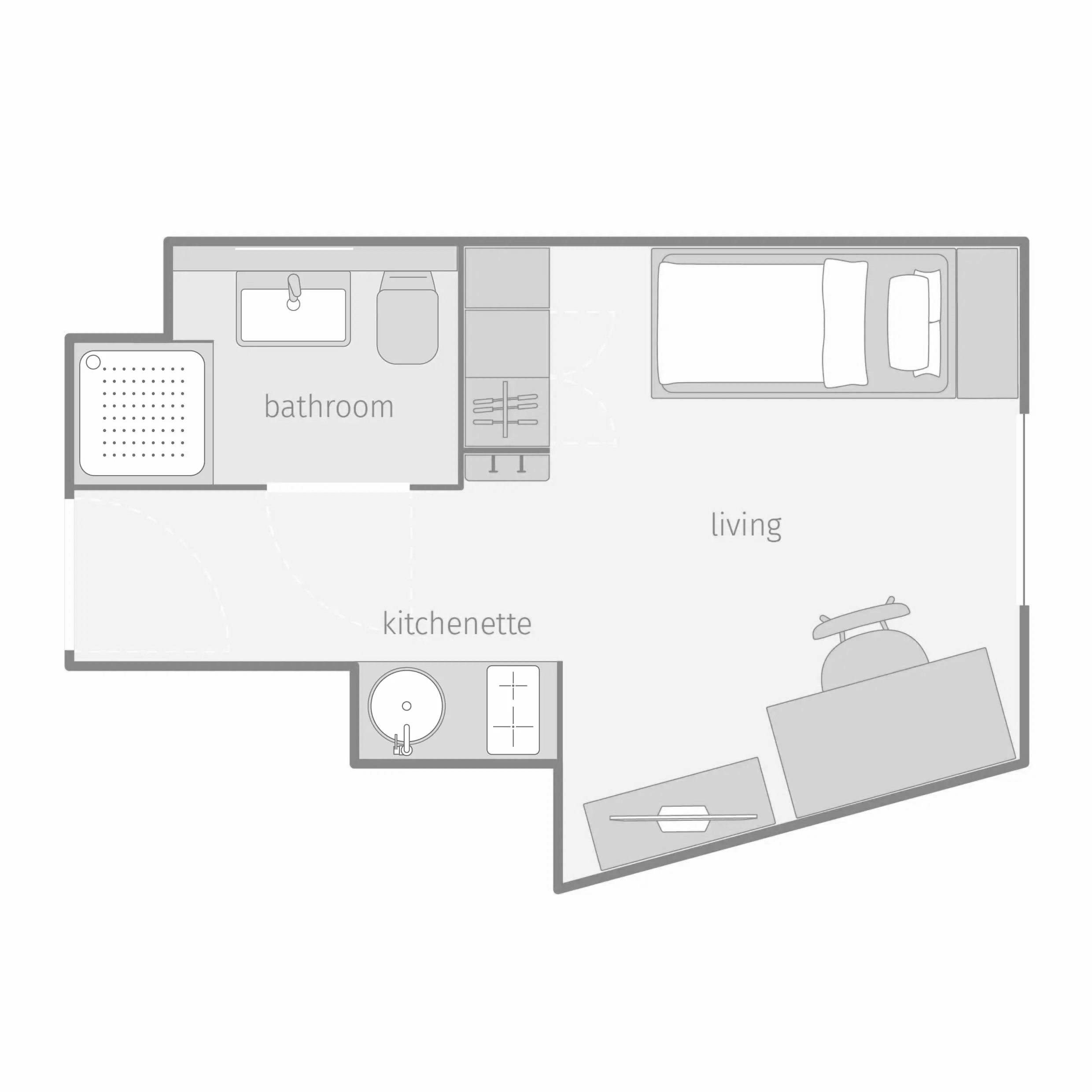 Grundriss Studio M Railway View, Floor 1-4